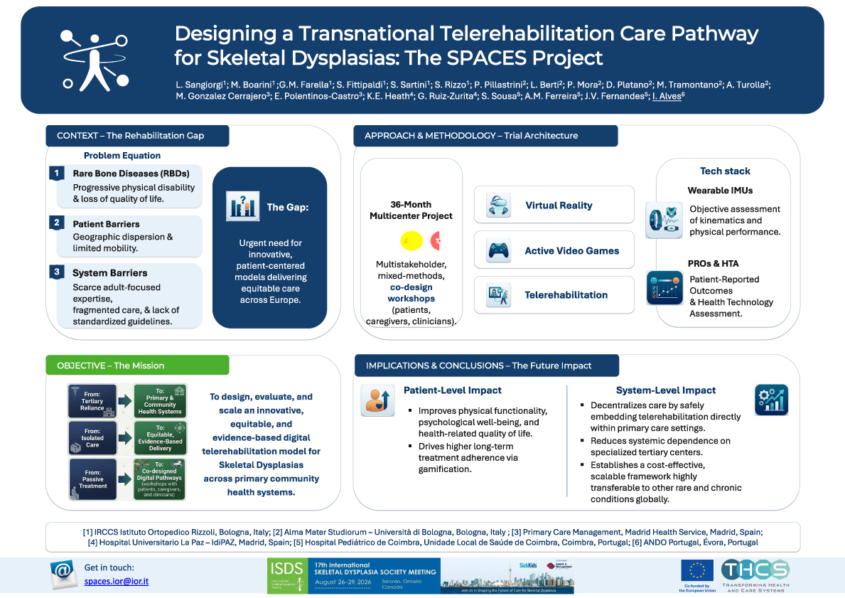 Poster cient&iacute;fico sobre o projeto SPACES e telereabilita&ccedil;&atilde;o nas displasias &oacute;sseas